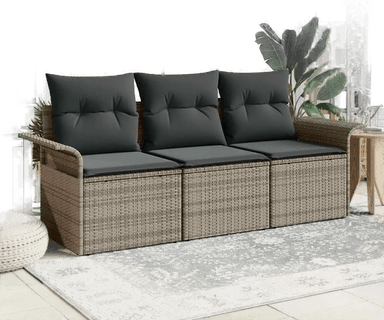 Vidaxl Hagesofa Set 3 pcs Grå