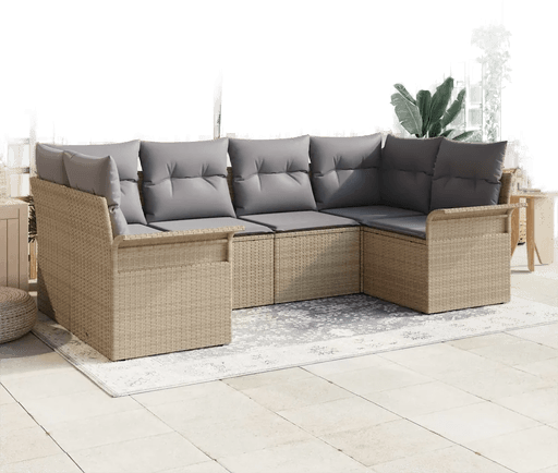 Vidaxl Hagesofa Set 6 pcs Beige