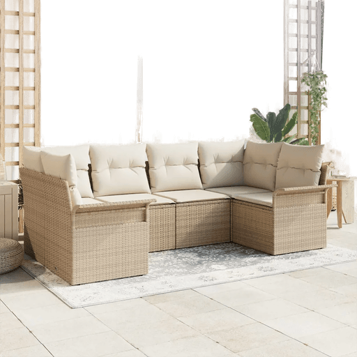 Vidaxl Hagesofa Set 6 pcs Beige