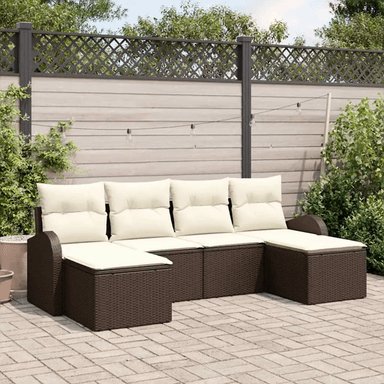 Vidaxl Sofa sett 6 pcs Brun og hvit