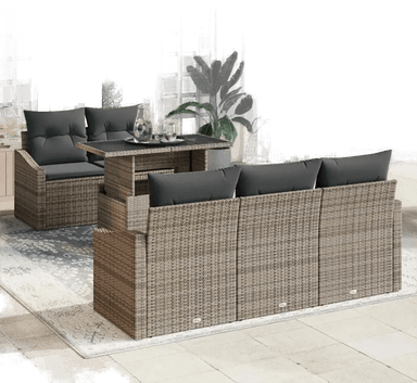 Vidaxl Hagesofa Set 6 pcs Grå