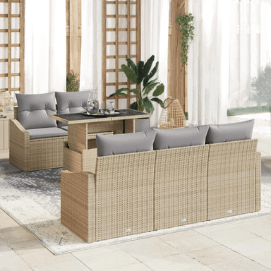 Vidaxl Hagesofa Set 6 pcs Beige