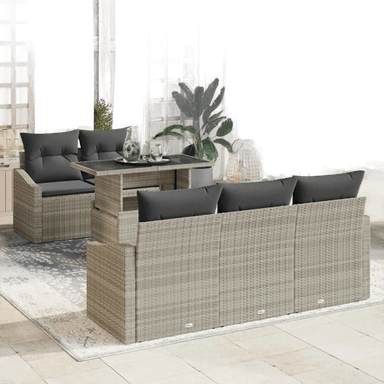 Vidaxl Hagesofa Set 6 pcs Lysegrå