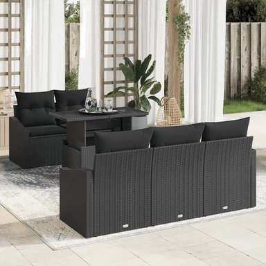Vidaxl Hagesofa Set 6 pcs Svart