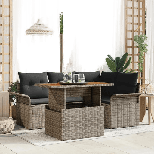 Vidaxl Hagesofa Set 5 pcs Grå