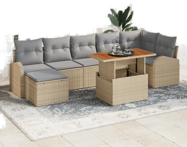 Vidaxl Hagesofa Set 8 pcs Beige