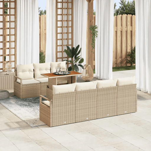 Vidaxl Hagesofa Set 8 pcs Beige