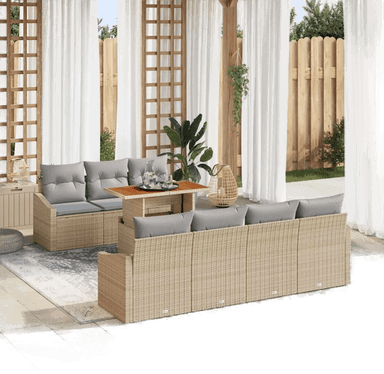 Vidaxl Hagesofa Set 8 pcs Beige