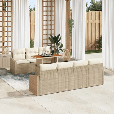 Vidaxl Hagesofa Set 8 pcs Beige