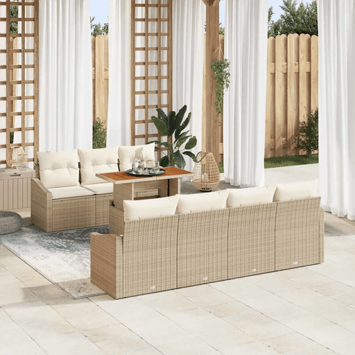 Vidaxl Hagesofa Set 8 pcs Beige