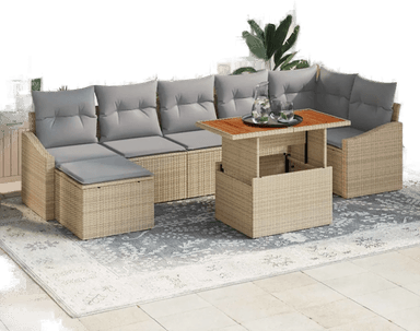 Vidaxl Hagesofa Set 8 pcs Beige