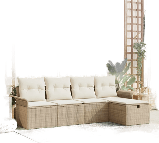 Vidaxl Hagesofa Set 5 pcs Beige
