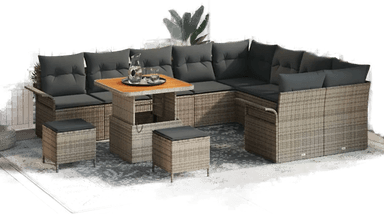 Vidaxl Hagesofa Set 12 pcs Grå