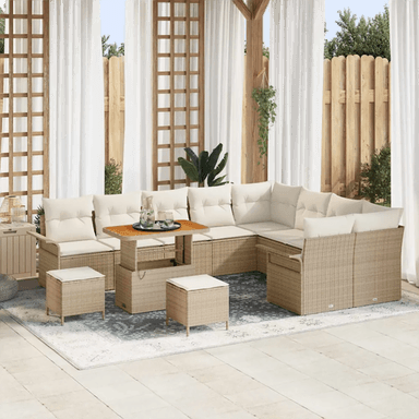 Vidaxl Hagesofa Set 12 pcs Beige