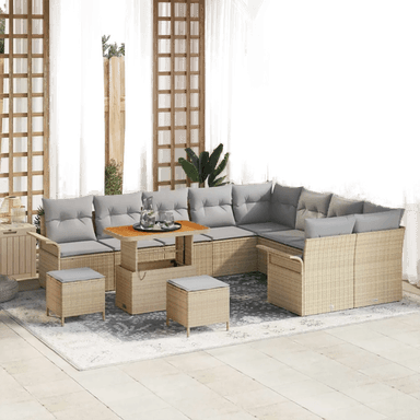 Vidaxl Hagesofa Set 12 pcs Beige