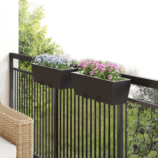 Vidaxl Gelender 2 stk Svart 50 x 17 x 17 cm