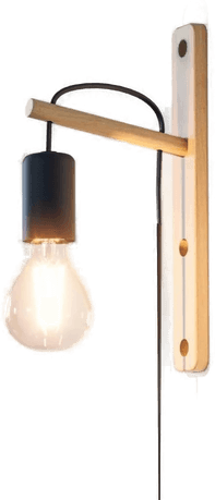 Eglo Pockley vegglampe, svart/tre