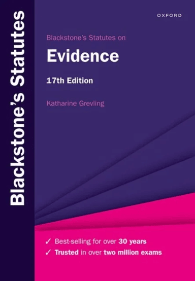 Blackstone's Statutes on Evidence av Katharine (Associate Professor of Law University of Oxford) Grevling