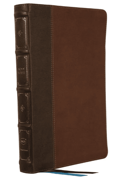 NKJV, Large Print Thinline Reference Bible, Blue Letter, Maclaren Series, Leathersoft, Brown, Comfor av Thomas Nelson
