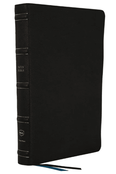NKJV, Large Print Thinline Reference Bible, Blue Letter, Maclaren Series, Genuine Leather, Black, Co av Thomas Nelson