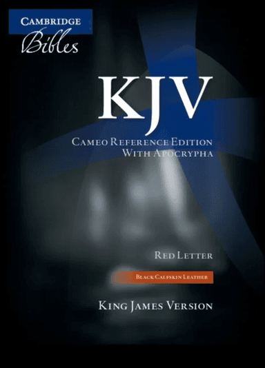 KJV Cameo Reference Bible with Apocrypha, Black Calfskin Leather, Red-letter Text, KJ455:XRA Black C