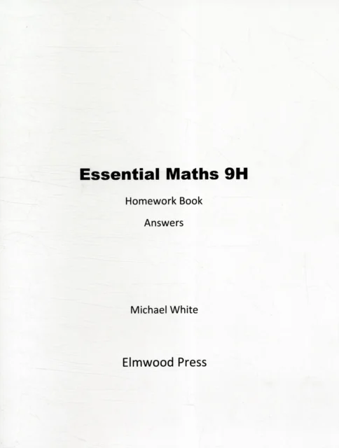 Essential Maths 9H Homework Answers av Michael White