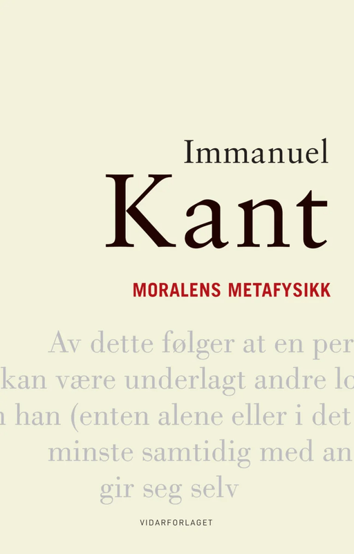 Moralens metafysikk av Immanuel Kant