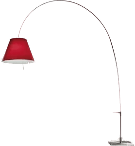 Luceplan Lady Costanza D13E gulvlampe rød skjerm